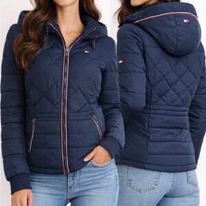 Tommy Hilfiger Women's Quilted Blue Puffer Coat